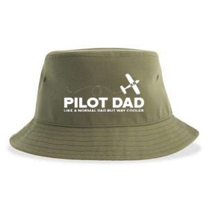 Pilot Dad Like Normal Dad But Cooler Airplane Pilot Dad Sustainable Bucket Hat