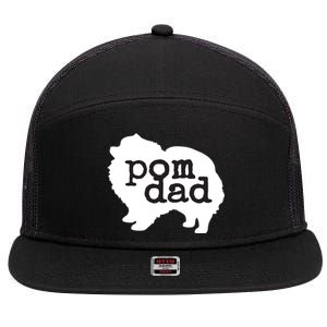 Pomeranian Dog Lover Pom Dad 7 Panel Mesh Trucker Snapback Hat