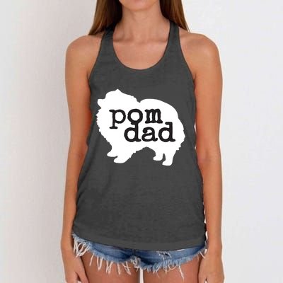 Pomeranian Dog Lover Pom Dad Women's Knotted Racerback Tank