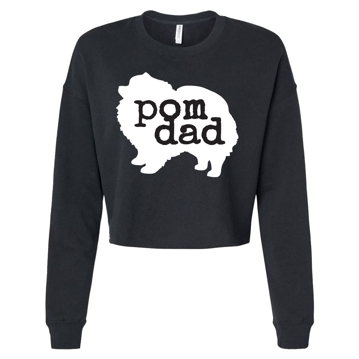 Pomeranian Dog Lover Pom Dad Cropped Pullover Crew