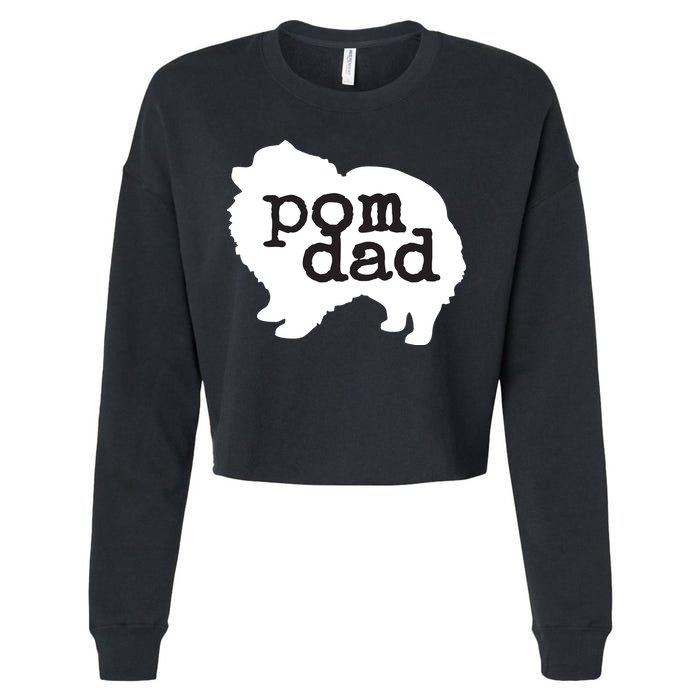 Pomeranian Dog Lover Pom Dad Cropped Pullover Crew