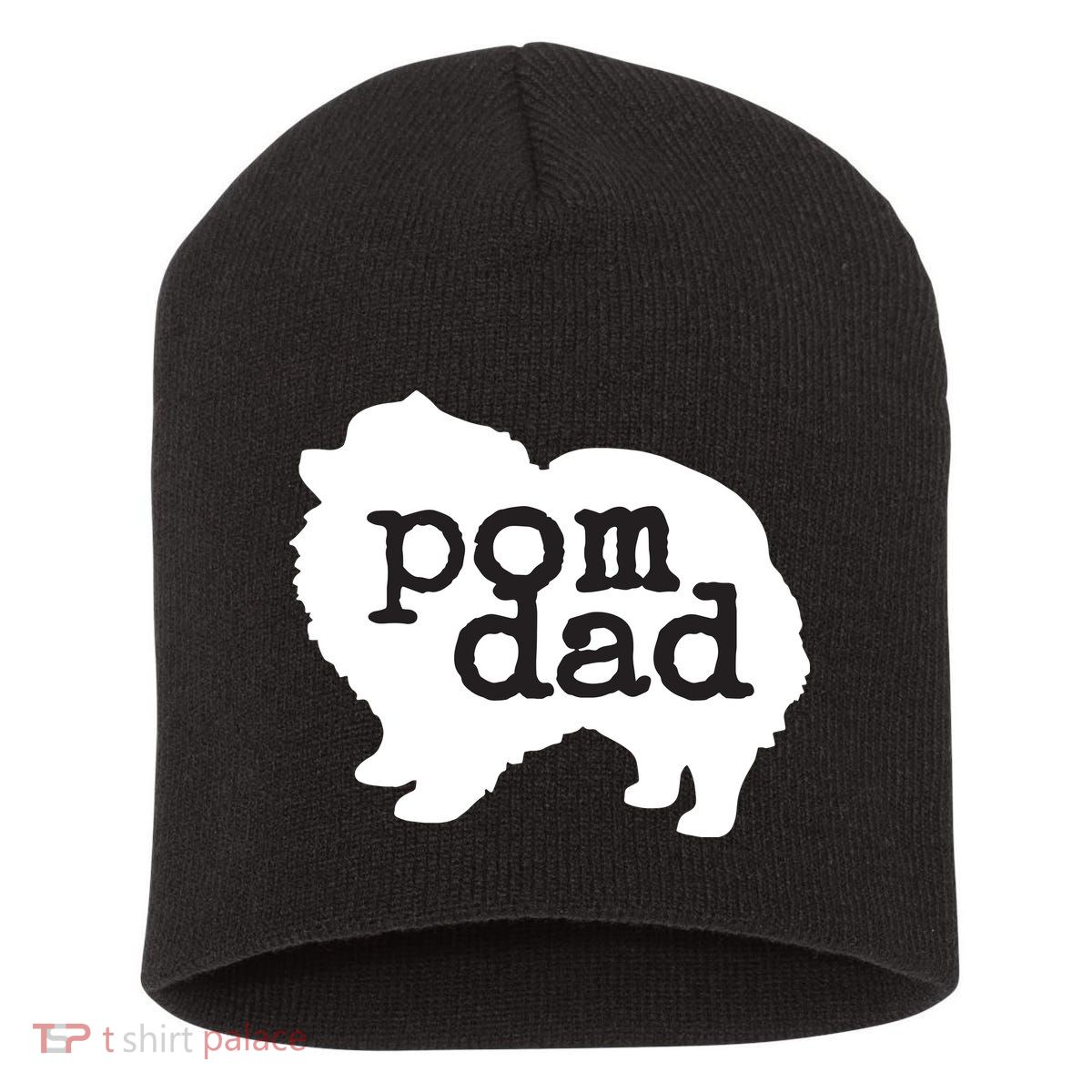 Pomeranian Dog Lover Pom Dad Short Acrylic Beanie