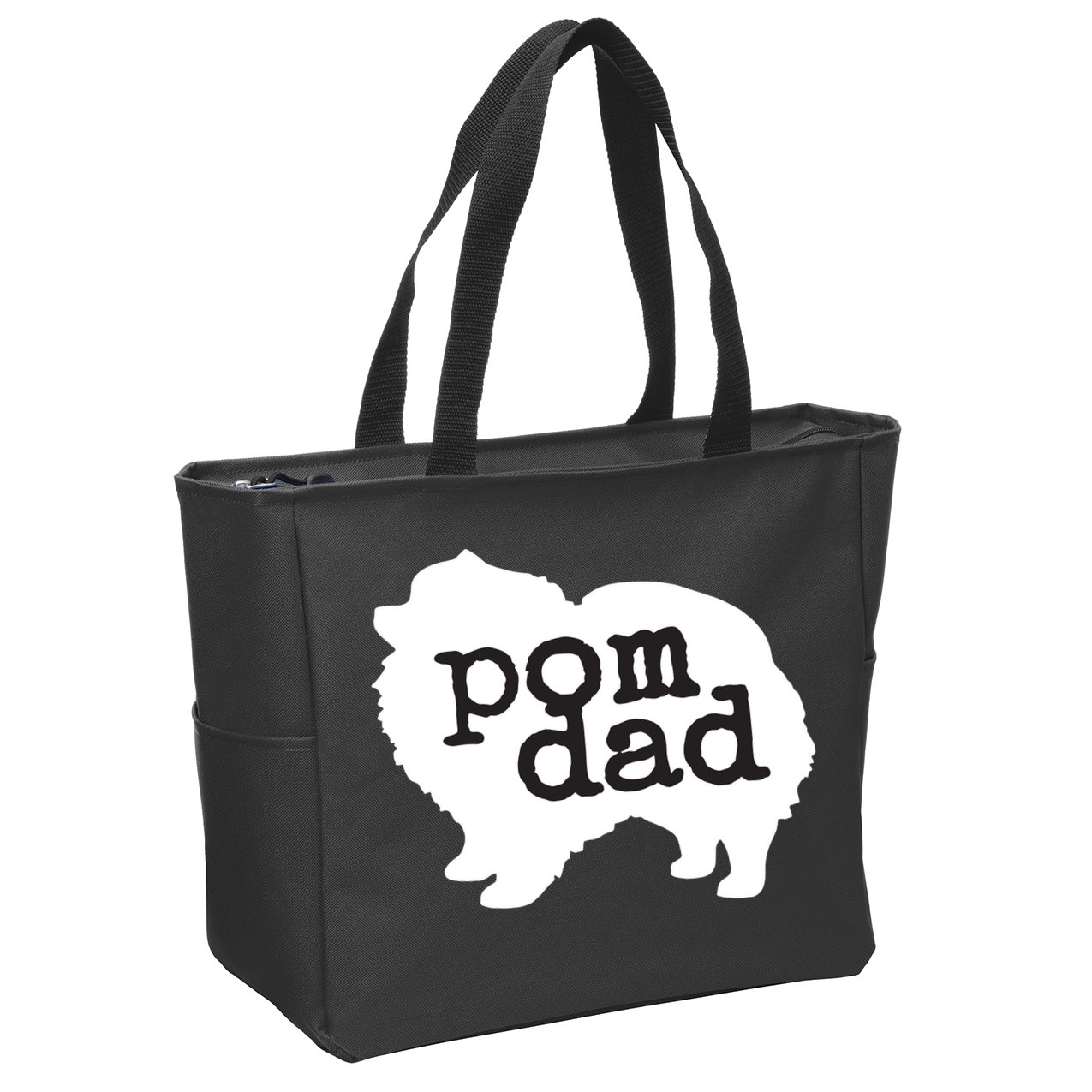 Pomeranian Dog Lover Pom Dad Zip Tote Bag