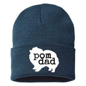 Pomeranian Dog Lover Pom Dad Sustainable Knit Beanie