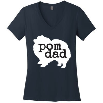 Pomeranian Dog Lover Pom Dad Women's V-Neck T-Shirt