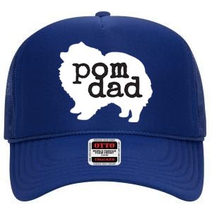 Pomeranian Dog Lover Pom Dad High Crown Mesh Back Trucker Hat