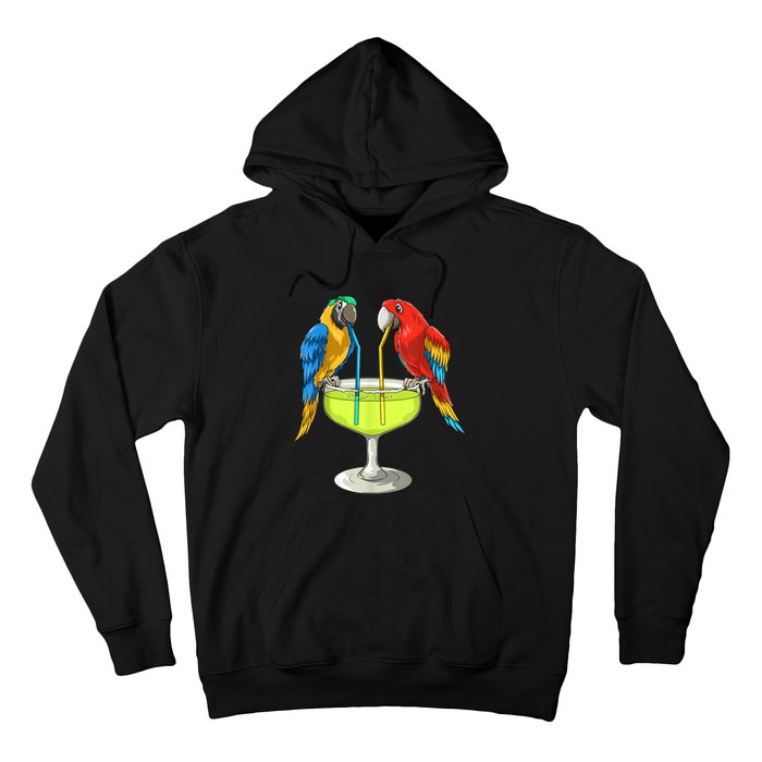 Parrots Drinking Margarita Hawaiian Vacation Beach Party Hoodie