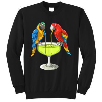 Parrots Drinking Margarita Hawaiian Vacation Beach Party Sweatshirt