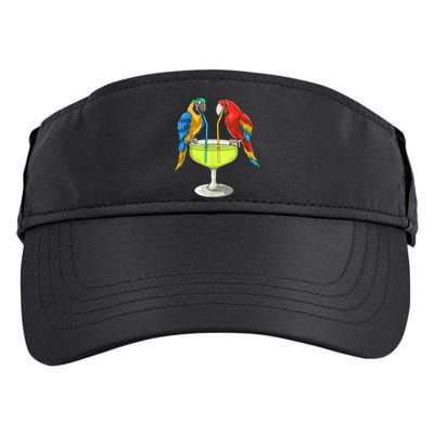 Parrots Drinking Margarita Hawaiian Vacation Beach Party Adult Drive Performance Visor