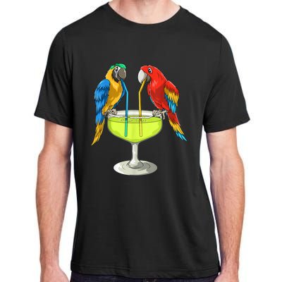 Parrots Drinking Margarita Hawaiian Vacation Beach Party Adult ChromaSoft Performance T-Shirt