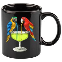 Parrots Drinking Margarita Hawaiian Vacation Beach Party 11oz C Handle Ceramic Mug