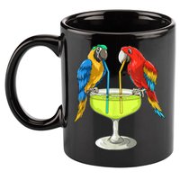 Parrots Drinking Margarita Hawaiian Vacation Beach Party 11oz C Handle Ceramic Mug