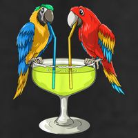 Parrots Drinking Margarita Hawaiian Vacation Beach Party 11oz C Handle Ceramic Mug