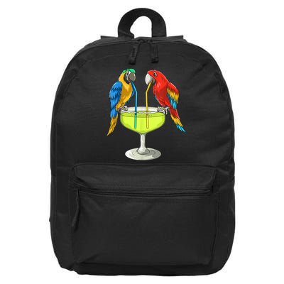 Parrots Drinking Margarita Hawaiian Vacation Beach Party 16 in Basic Backpack