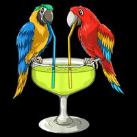 Parrots Drinking Margarita Hawaiian Vacation Beach Party 16 in Basic Backpack