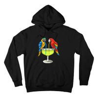 Parrots Drinking Margarita Hawaiian Vacation Beach Party Tall Hoodie