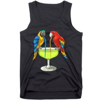 Parrots Drinking Margarita Hawaiian Vacation Beach Party Tank Top