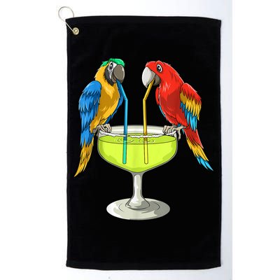 Parrots Drinking Margarita Hawaiian Vacation Beach Party Golf Towel