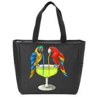 Parrots Drinking Margarita Hawaiian Vacation Beach Party Zip Tote Bag