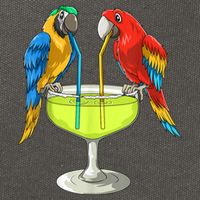 Parrots Drinking Margarita Hawaiian Vacation Beach Party Cotton Canvas Backpack