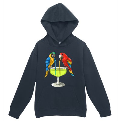 Parrots Drinking Margarita Hawaiian Vacation Beach Party Urban Pullover Hoodie