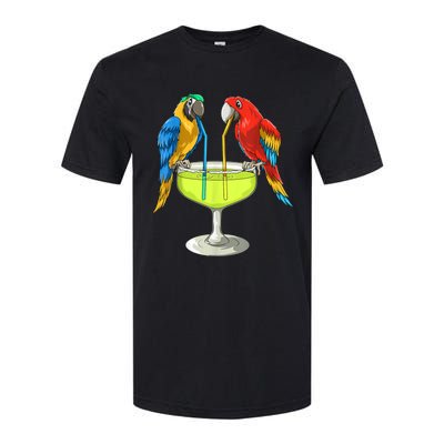 Parrots Drinking Margarita Hawaiian Vacation Beach Party Softstyle CVC T-Shirt