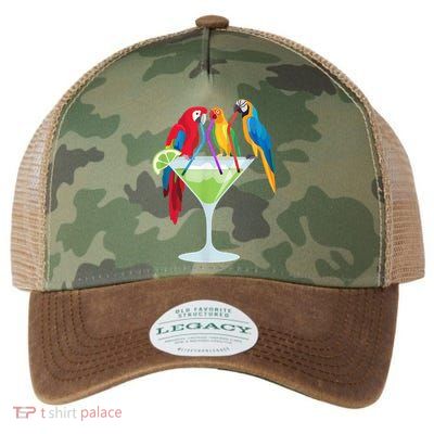 Parrots Drinking Margarita Tropical Vacation Hawaiian Birds Legacy Tie Dye Trucker Hat