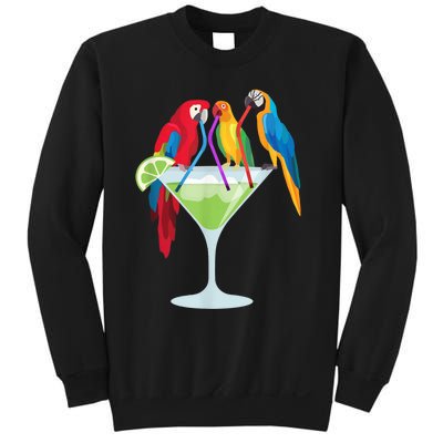 Parrots Drinking Margarita Tropical Vacation Hawaiian Birds Sweatshirt