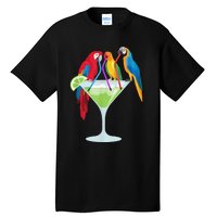 Parrots Drinking Margarita Tropical Vacation Hawaiian Birds Tall T-Shirt