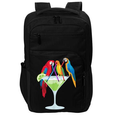 Parrots Drinking Margarita Tropical Vacation Hawaiian Birds Impact Tech Backpack