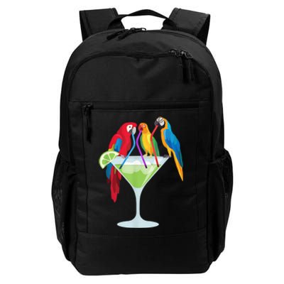 Parrots Drinking Margarita Tropical Vacation Hawaiian Birds Daily Commute Backpack