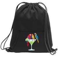 Parrots Drinking Margarita Tropical Vacation Hawaiian Birds Sweatshirt Cinch Pack Bag