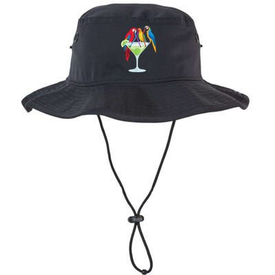 Parrots Drinking Margarita Tropical Vacation Hawaiian Birds Bucket Hat