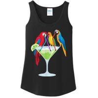 Parrots Drinking Margarita Tropical Vacation Hawaiian Birds Ladies Essential Tank