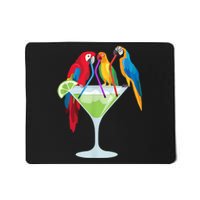 Parrots Drinking Margarita Tropical Vacation Hawaiian Birds Mousepad