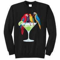 Parrots Drinking Margarita Tropical Vacation Hawaiian Birds Tall Sweatshirt