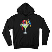 Parrots Drinking Margarita Tropical Vacation Hawaiian Birds Tall Hoodie