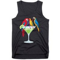 Parrots Drinking Margarita Tropical Vacation Hawaiian Birds Tank Top