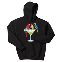 Parrots Drinking Margarita Tropical Vacation Hawaiian Birds Kids Hoodie