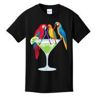 Parrots Drinking Margarita Tropical Vacation Hawaiian Birds Kids T-Shirt