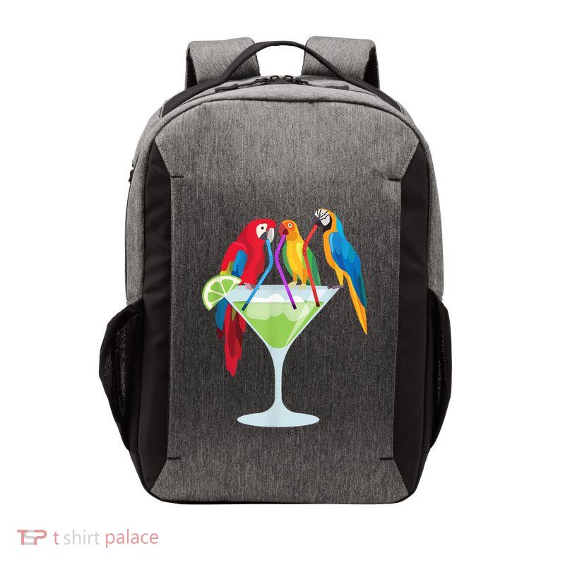 Parrots Drinking Margarita Tropical Vacation Hawaiian Birds Vector Backpack