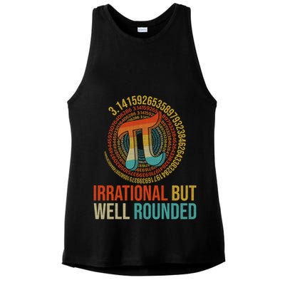 Pi Day Math Lover Apparel Irrational But Well-Rounded Pi Digits Design   Ladies PosiCharge Tri-Blend Wicking Tank