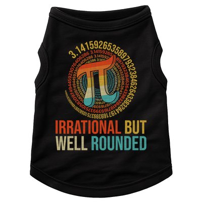 Pi Day Math Lover Apparel Irrational But Well-Rounded Pi Digits Design   Doggie Tank