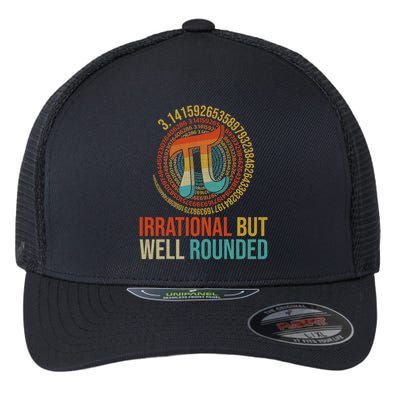 Pi Day Math Lover Apparel Irrational But Well-Rounded Pi Digits Design   Flexfit Unipanel Trucker Cap