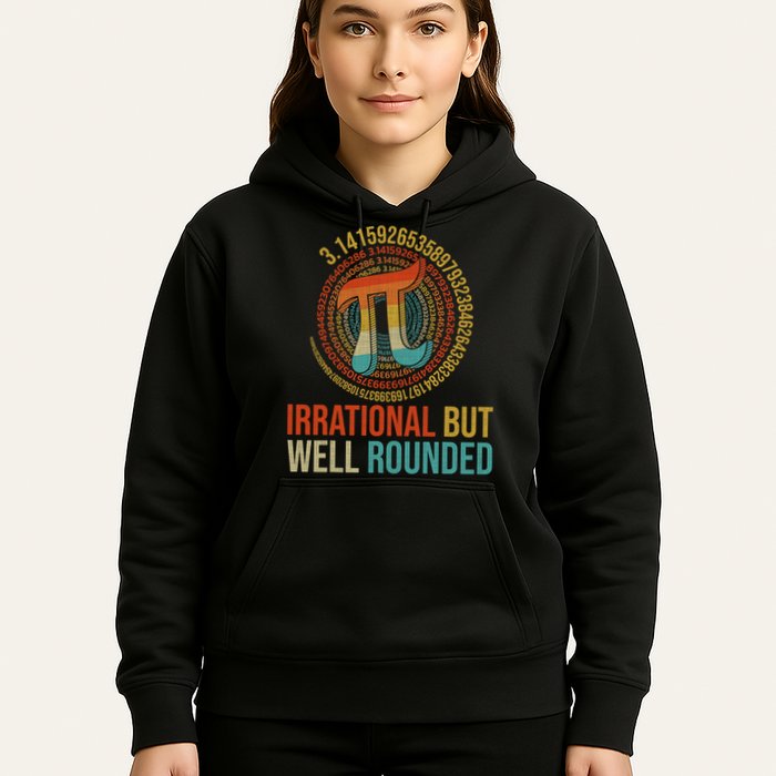 Pi Day Math Lover Apparel Irrational But Well-Rounded Pi Digits Design   Hoodie