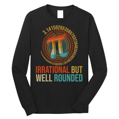 Pi Day Math Lover Apparel Irrational But Well-Rounded Pi Digits Design   Long Sleeve Shirt