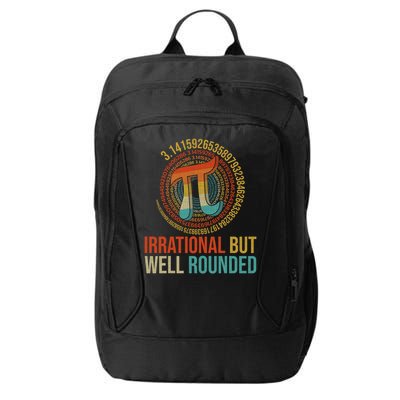 Pi Day Math Lover Apparel Irrational But Well-Rounded Pi Digits Design   City Backpack