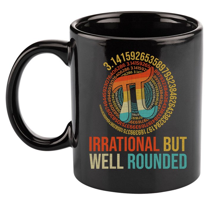 Pi Day Math Lover Apparel Irrational But Well-Rounded Pi Digits Design   11oz C Handle Ceramic Mug