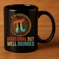 Pi Day Math Lover Apparel Irrational But Well-Rounded Pi Digits Design   11oz C Handle Ceramic Mug