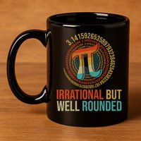 Pi Day Math Lover Apparel Irrational But Well-Rounded Pi Digits Design   11oz C Handle Ceramic Mug